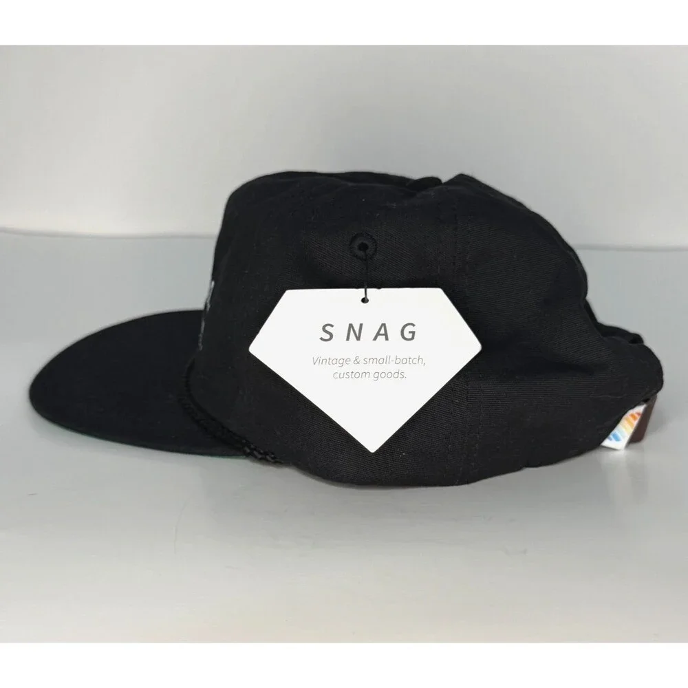 SNAG We Deliver So You Can Rope Hat Black Strapback Arrive Cap NWT